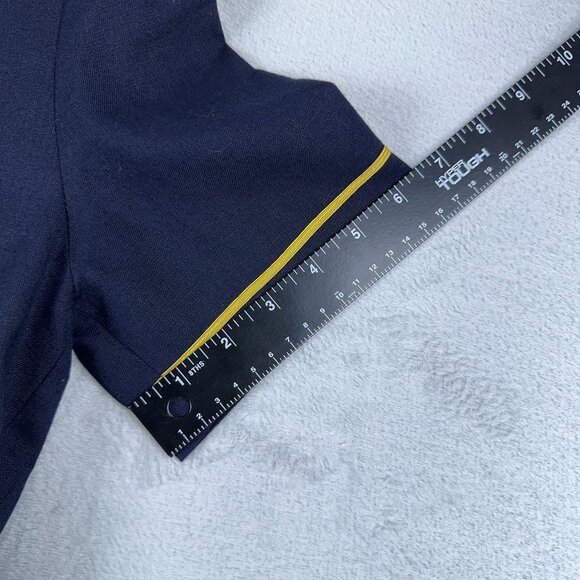 Talbots Vintage Tailored Dress Front Button Cap Sleeves Womens Navy Size 8P - Picture 9 of 10